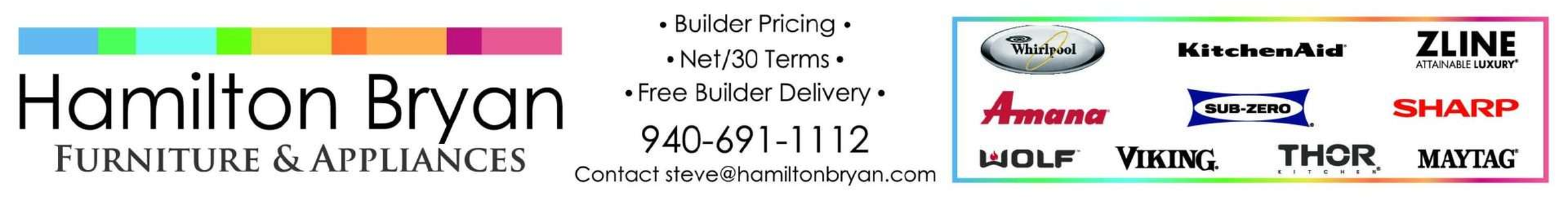 Hamilton Bryan Furniture & Appliances advertisement — visit website
